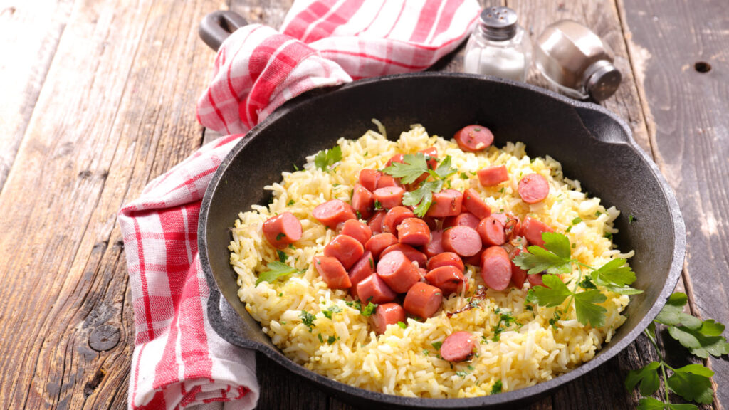 Recetas arroz roa arroz con salchicha