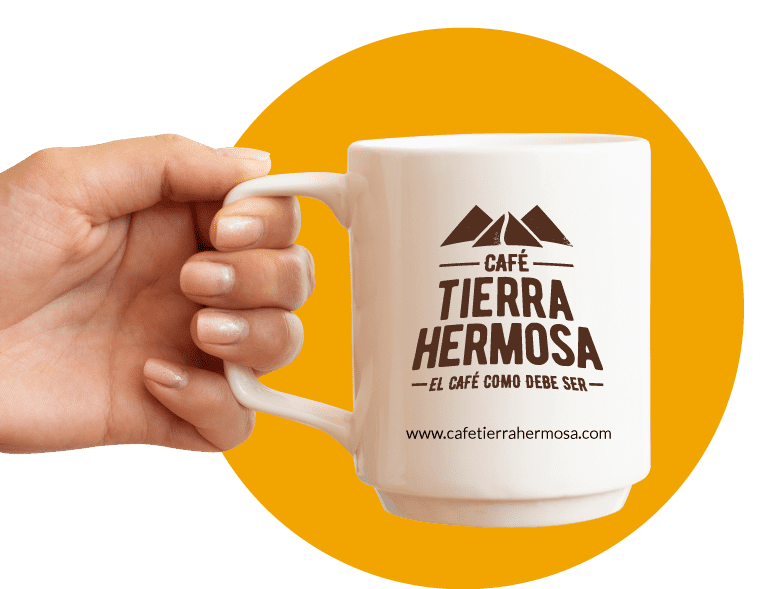 Taza de café tierra hermosa